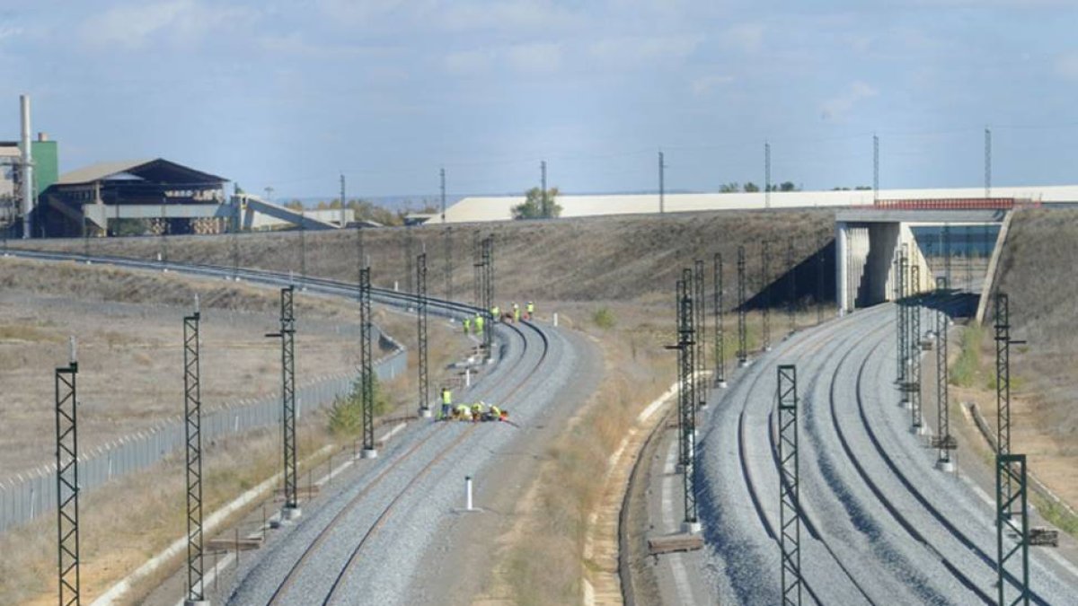 Estado de las últimas obras del AVE en el término de Estepar.-ISRAEL L. MURILLO