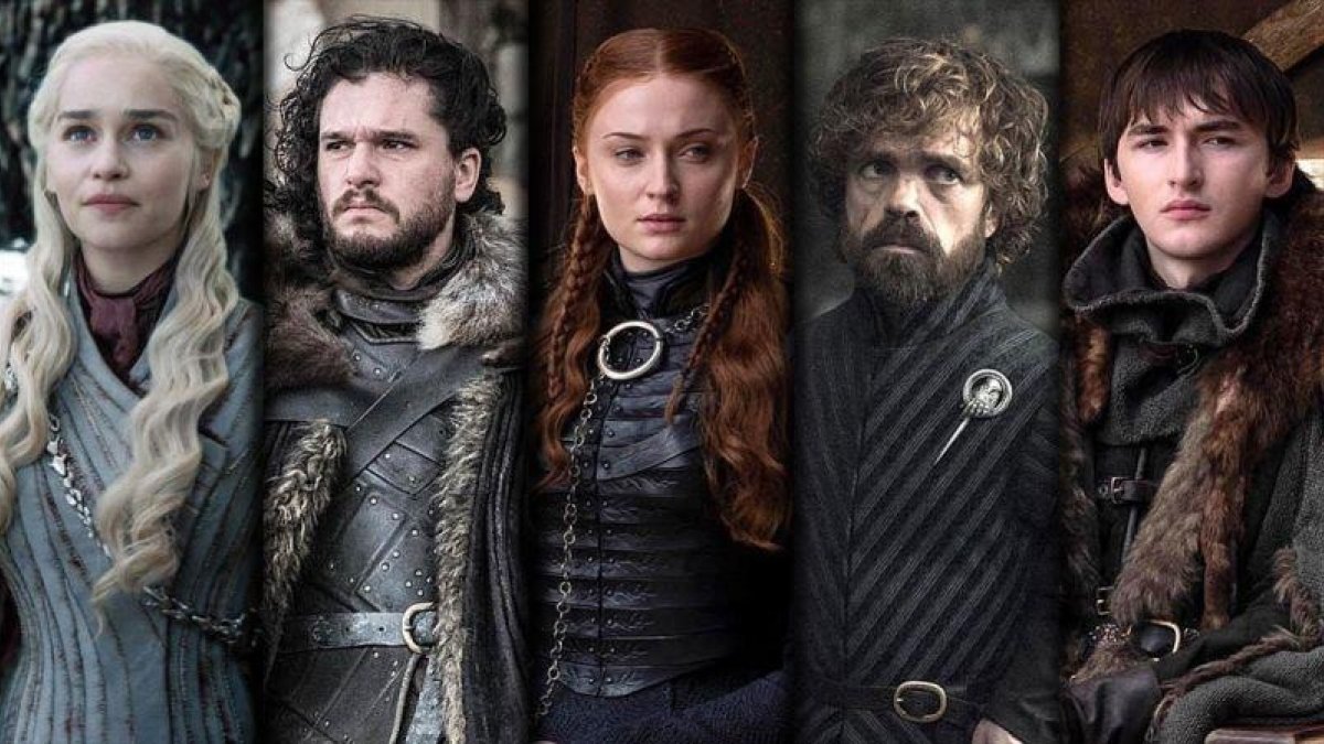 Daenerys Targarien, Jon Snow, Sansa Stark, Tyrion Lannister y Bran Stark-