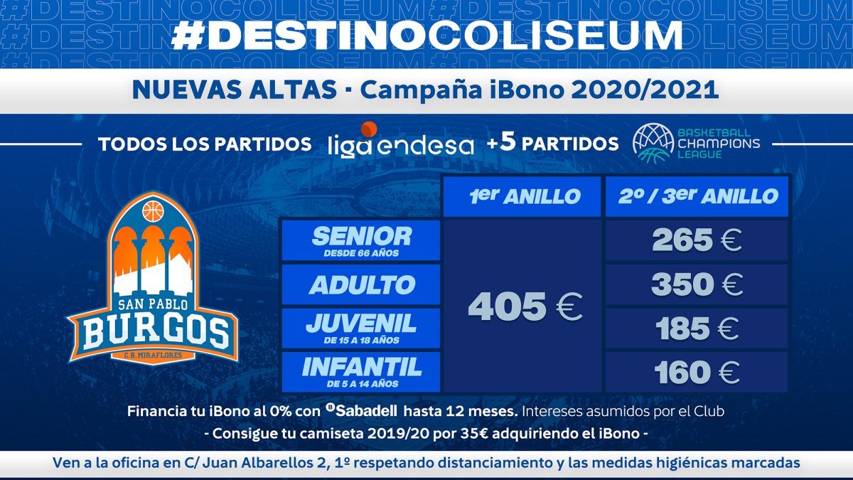 Cuadro de precios diseñado por el club para las nuevas altas. SPB
