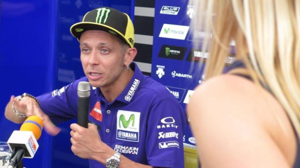 Valentino Rossi, en la conferencia de prensa de Silverstone (Inglaterra).-EMILIO PÉREZ DE ROZAS