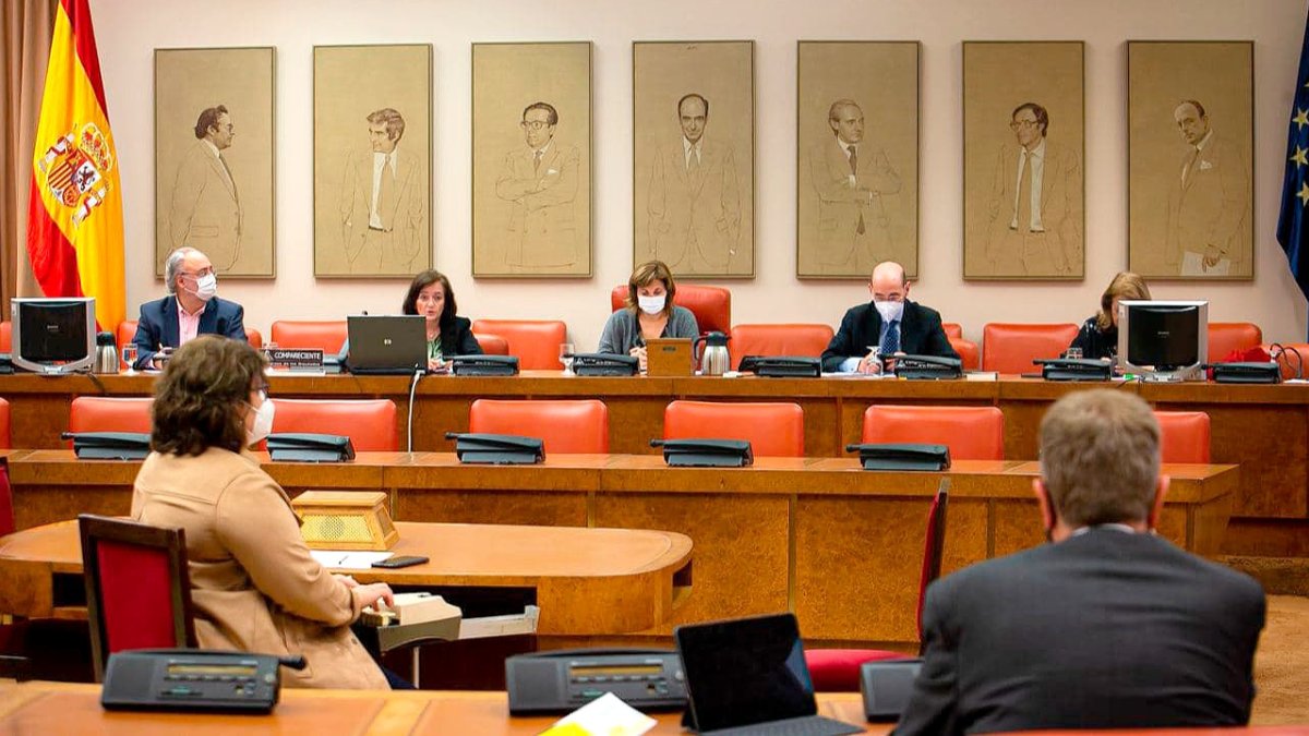 Una de las sesiones preparatorias de las cuentas de 2021 en la comisión de Presupuestos. CONGRESO