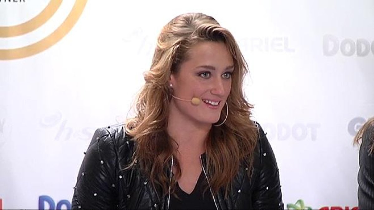 Mireia Belmonte ha hablado de sus próximos compromisos deportivos en una rueda de prensa celebrada en Madrid.-ATLAS