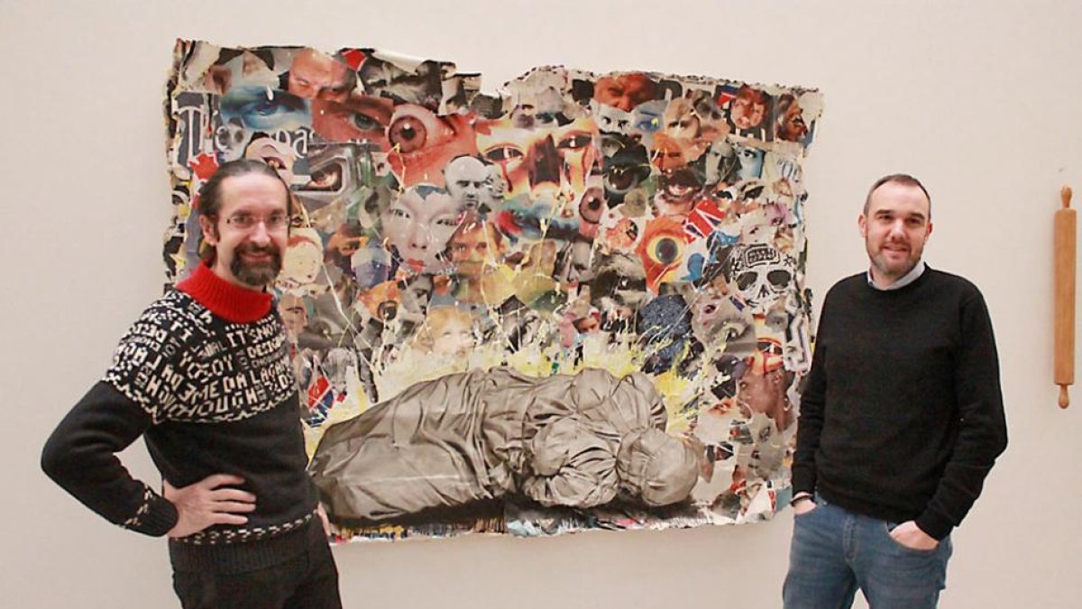 Siro López, artista y autor de la exposición y Rodrigo Alonso, responsable de didáctica del MEH.-ECB