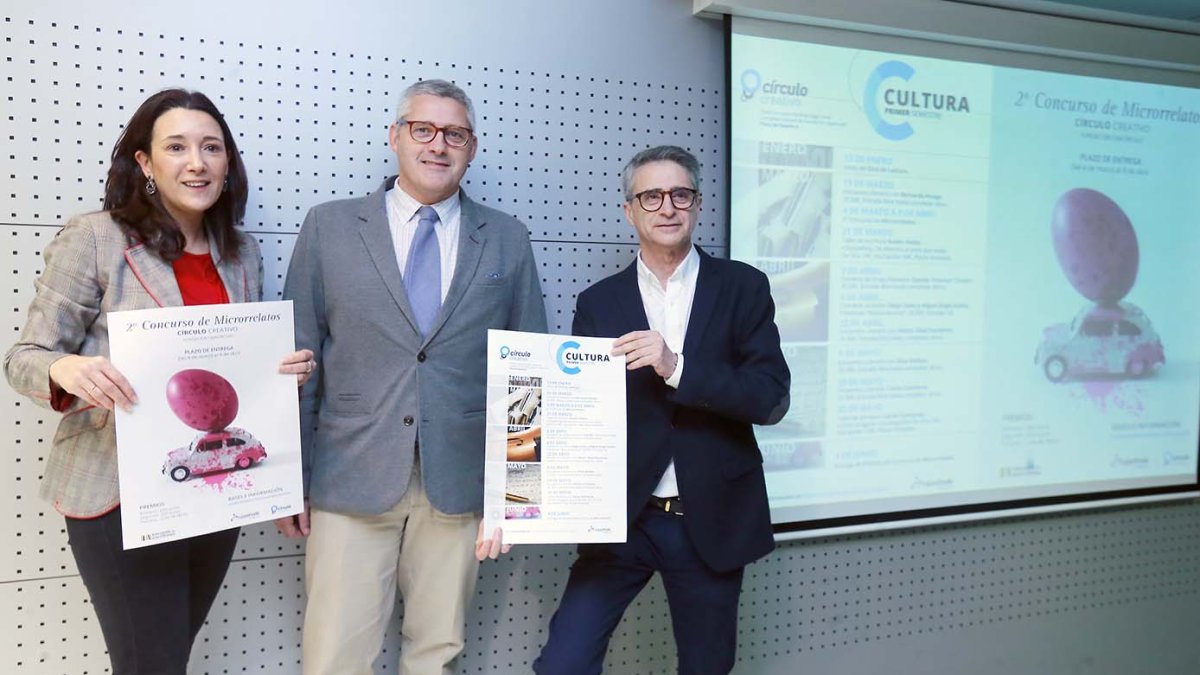 Laura Sebastián, Fernando Zamácola y Emilio de Domingo, en la presentación de la programación. RAÚL G, OCHOA