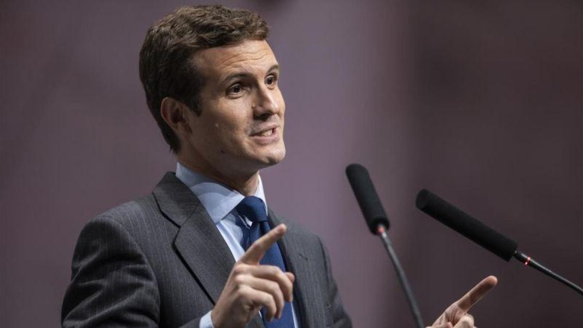 El presidente del PP, Pablo Casado.-MIGUEL LORENZO
