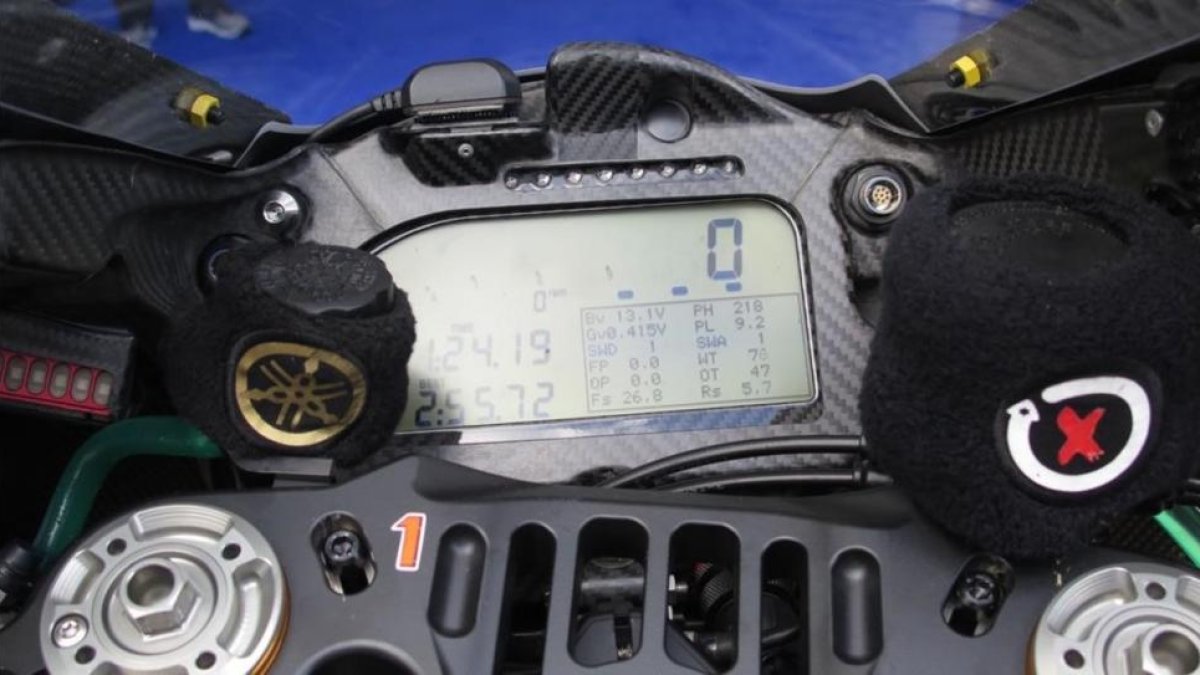Cuadro de mandos ('display') de la Yamaha M1 de Jorge Lorenzo.-EMILIO PÉREZ DE ROZAS