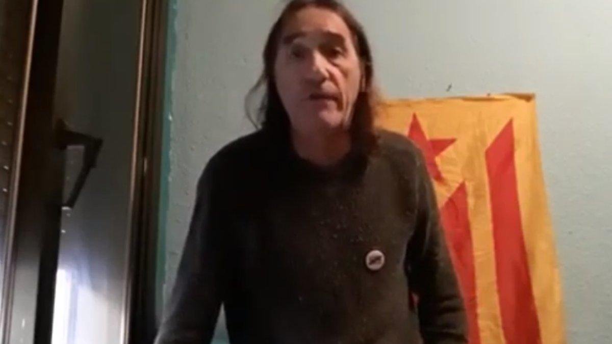 Fredi Bentanachs en el vídeo en que llama a una levantamiento y a tomar el Parlament.-YOUTUBE