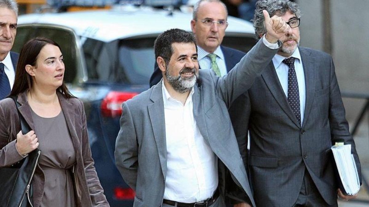 Jordi Sànchez, a su llegada a la Audiencia Nacional el pasado octubre.-DAVID CASTRO