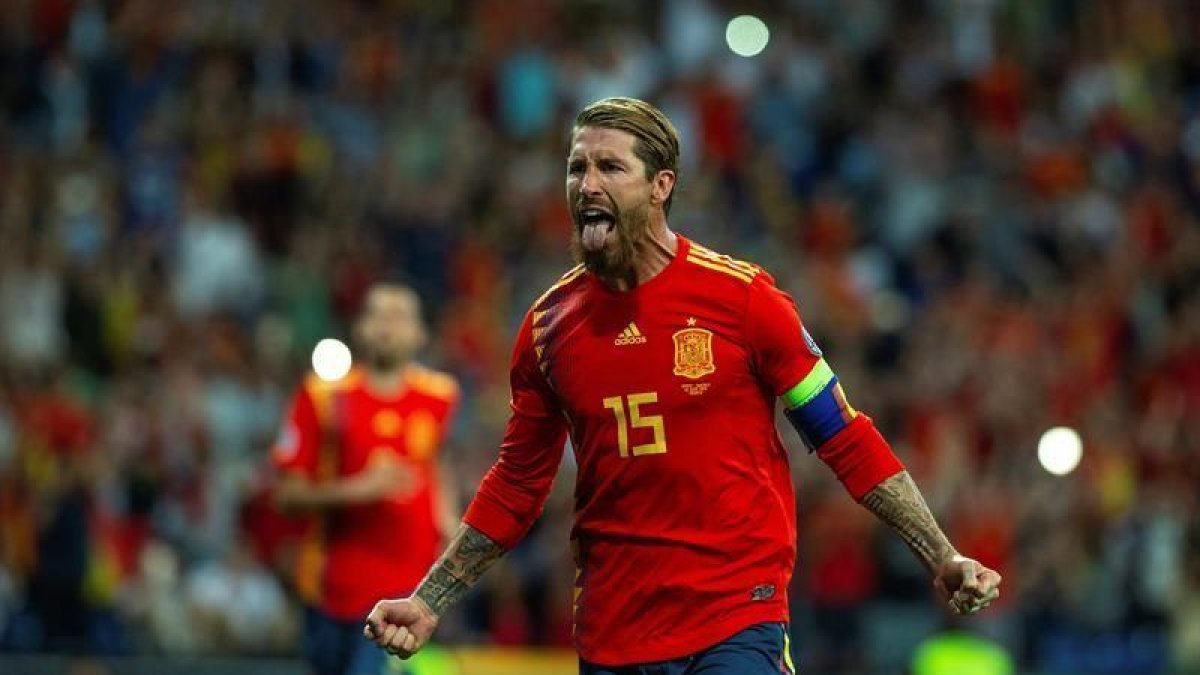 Ramos festeja su gol de penalti.-EFE