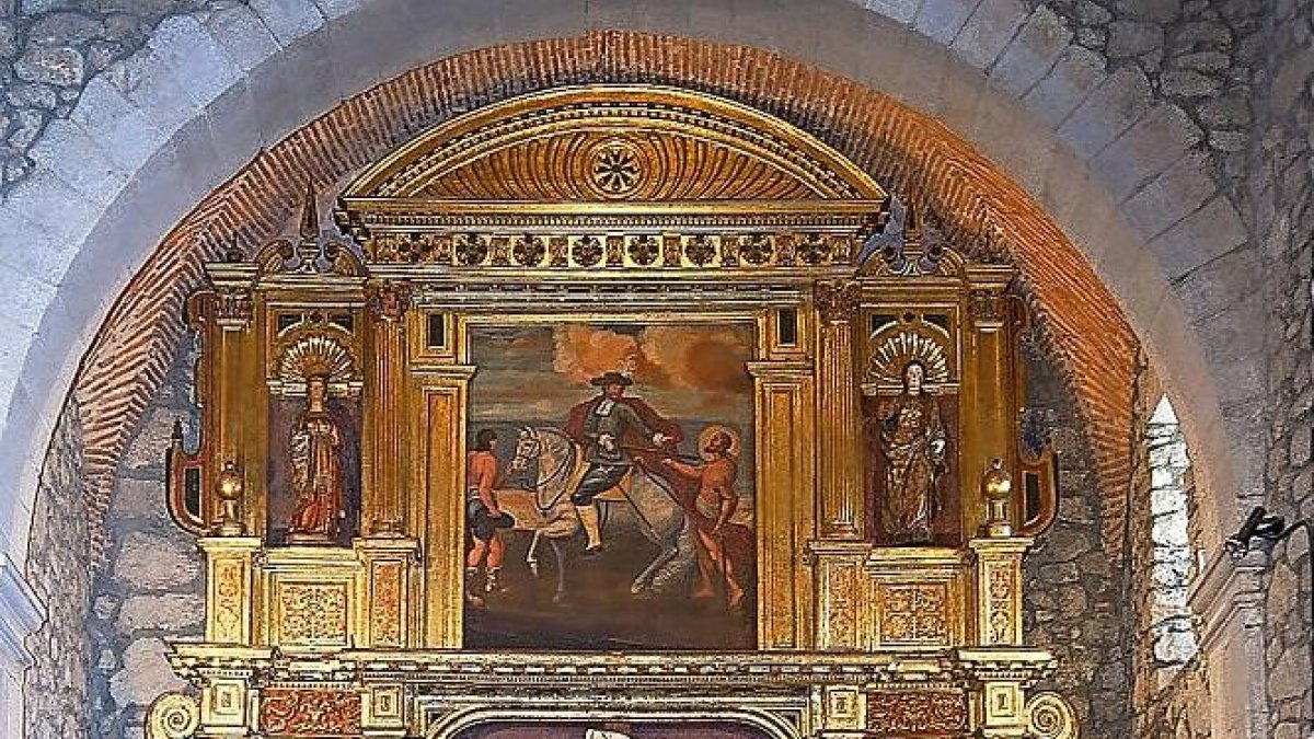 Una imagen del retablo de San Martín del Castañar (Salamanca) que se ha restaurado.-ICAL