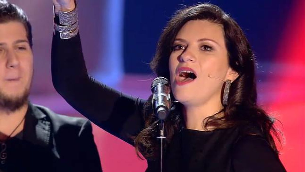 Laura Pausini, en plena bulería, en 'La voz'.-Foto: MEDIASET