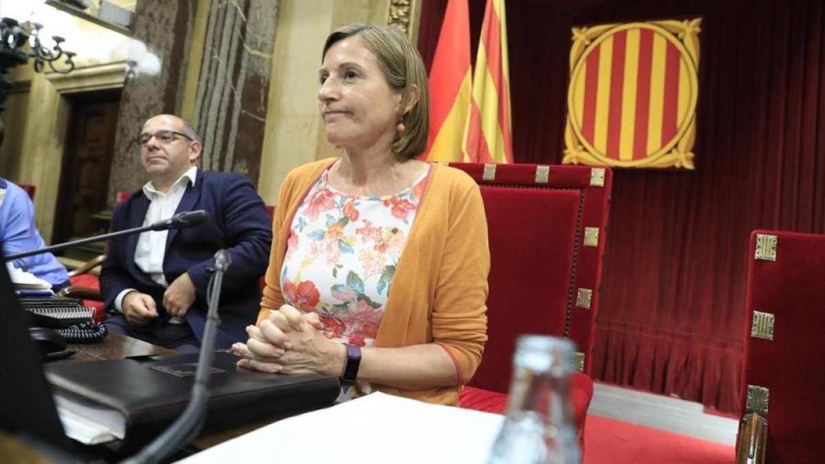 Carme Forcadell, durante el debate en el Parlament el día 7 de septiembre del 2017.-FERRAN NADEU