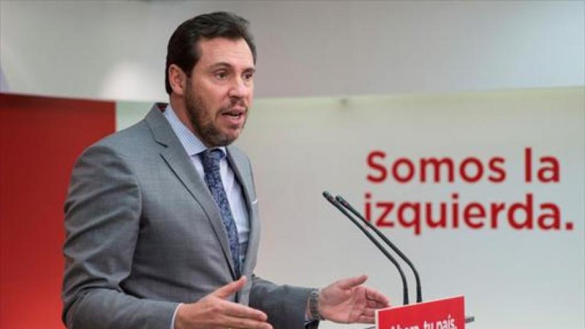 Óscar Puente, portavoz de la ejecutiva federal del PSOE, ayer, en Madrid-EFE/RODRIGO JIMÉNEZ