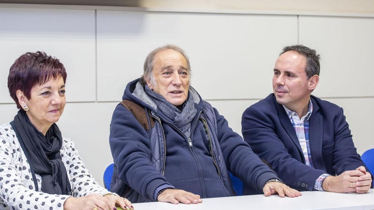Pablo Abraira visitó las instalaciones de la Unipec por la mañana, antes de su concierto en el Cultural Caja de Burgos.-SANTI OTERO