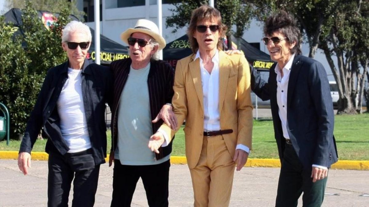 Los Rolling Stones (Charlie Watts, Keith Richards, Mick Jagger y Ron Wood), en Santiago de Chile el pasado 1 de febrero.-AFP / JORGE AMENGUAL