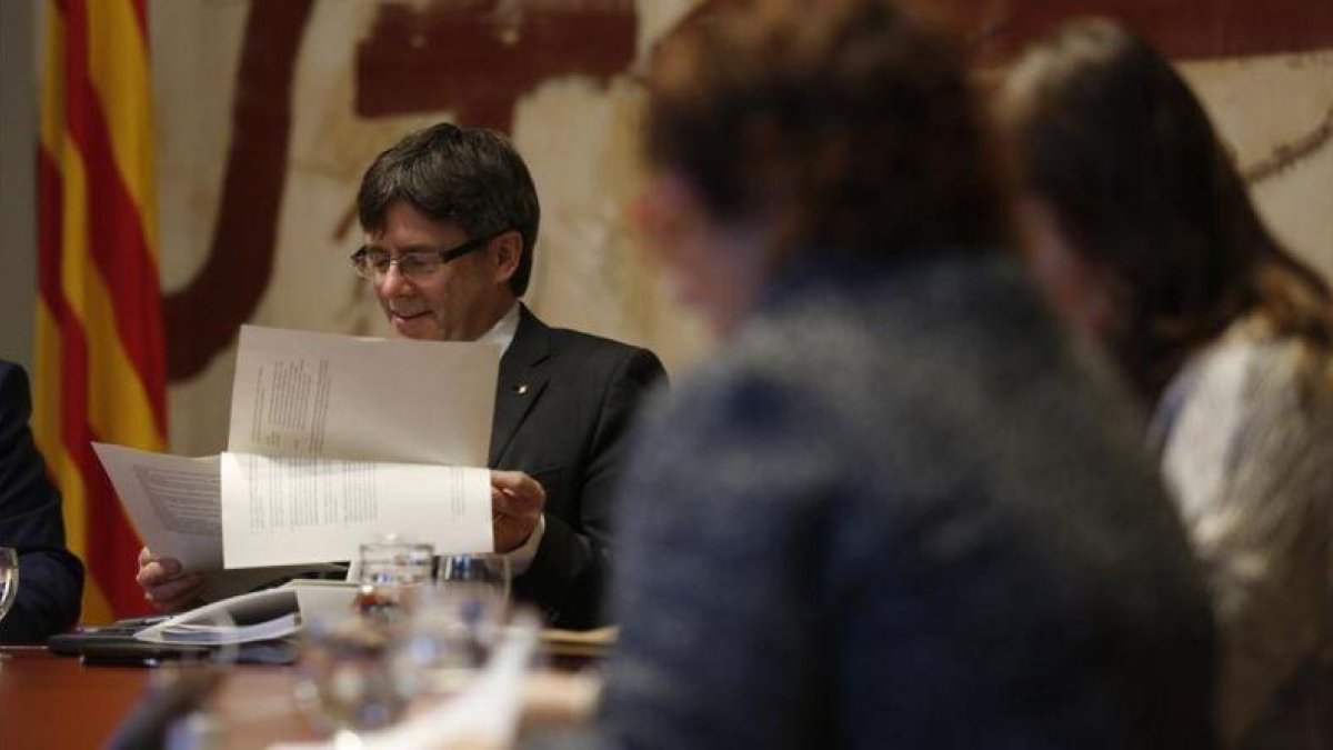 Reunión del Consell Executiu este martes en el palau de la Generalitat.-