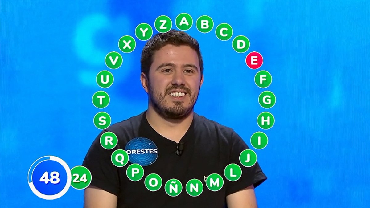 Orestes Barbero. durante el último rosco de 'Pasapalabra'. ECB