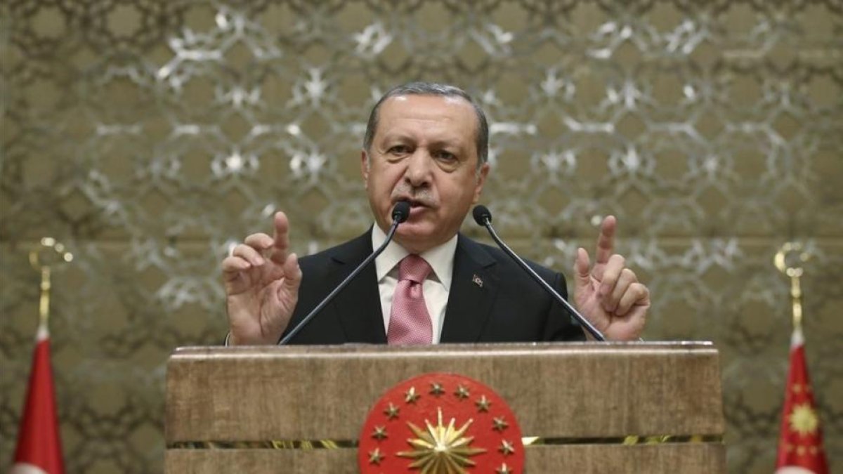 Fotografia facilitada por la Oficina de prensa de la Presidencia turca que muestra al presidente turco, Recep Tayyip Erdogan.-