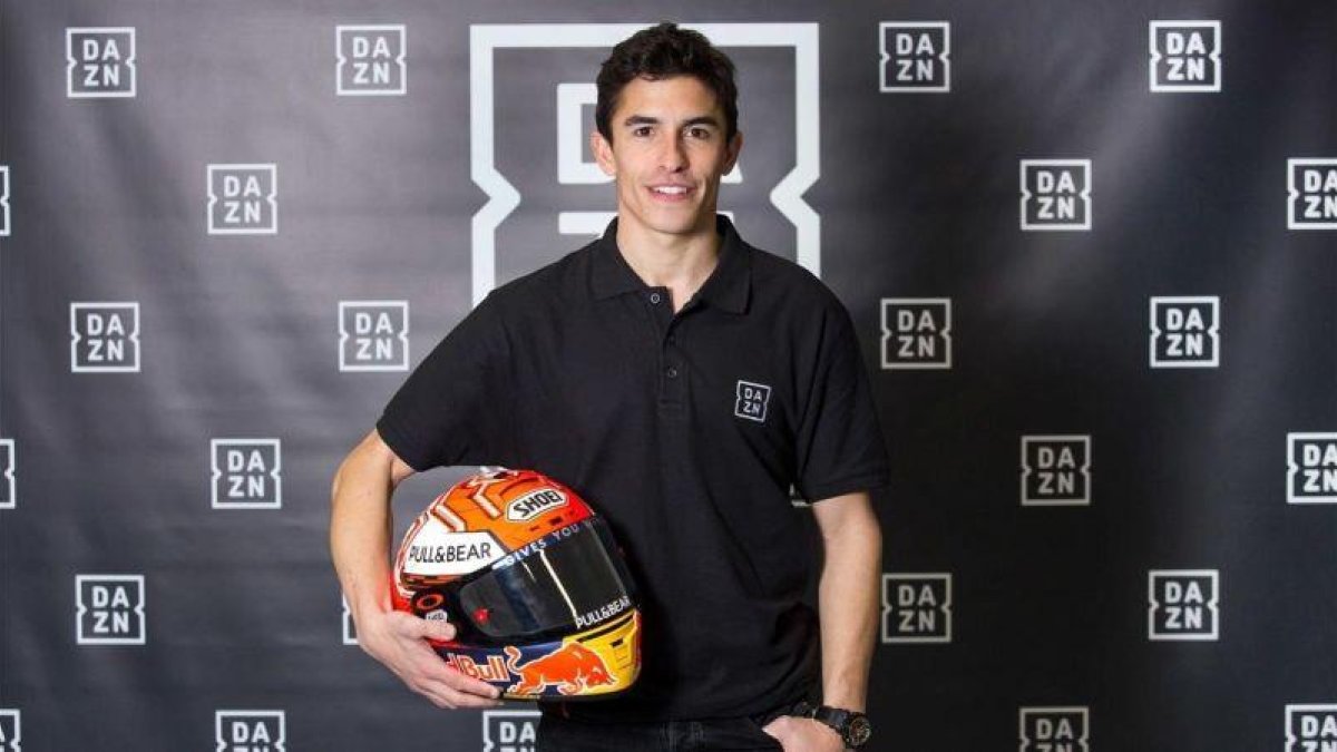 El campeón Marc Márquez, embajador en España de la plataforma deportiva Dazn.-ORIOL VILA (DAZN)