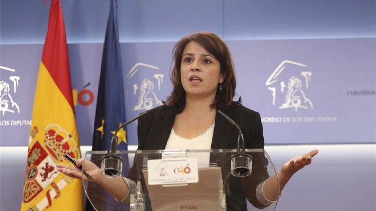 Adriana Lastra, este jueves en el Congreso de los Diputados.-DAVID CASTRO