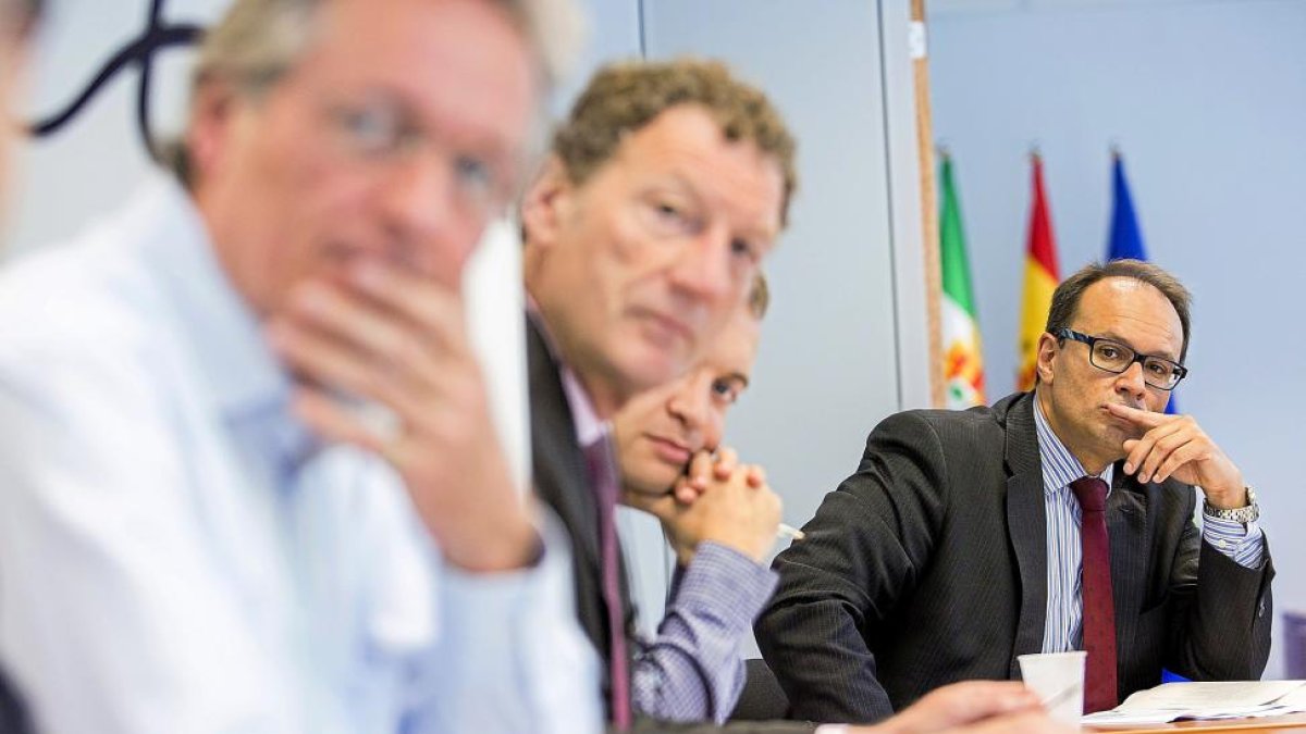 El gerente de Servicio Sociales de Castilla y León, Carlos Raúl de Pablos, ayer en la reunión de Bruselas.-ICAL