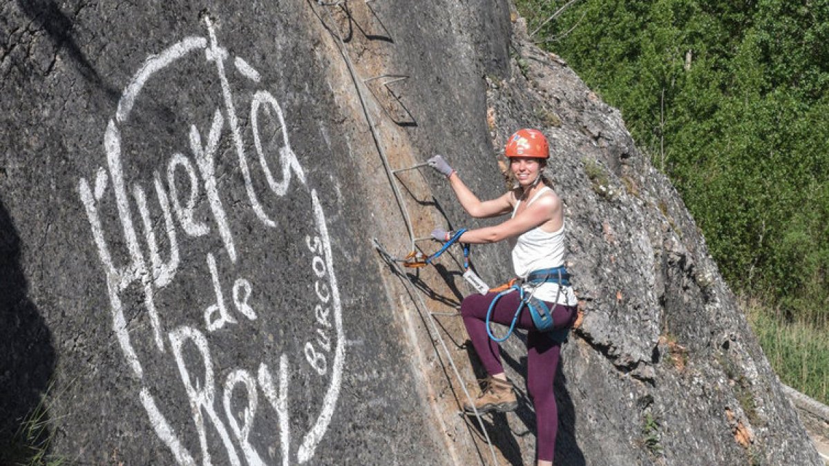 Imagen de la vía ferrata de Huerta de Rey. ECB