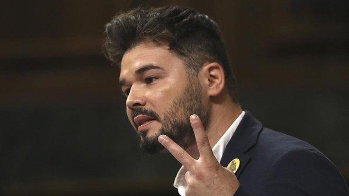 Gabriel Rufián, durante su discurso.-DAVID CASTRO