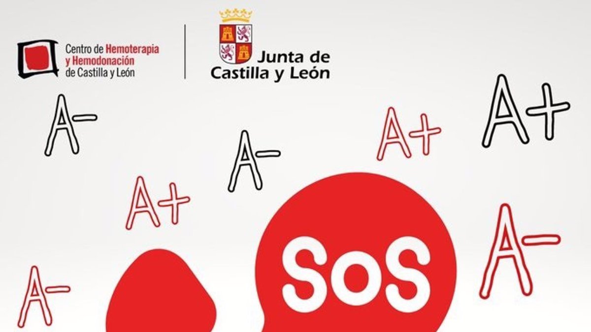 Gráfico con el mensaje de SOS a los donantes de los grupos A+ y A-. E.P.