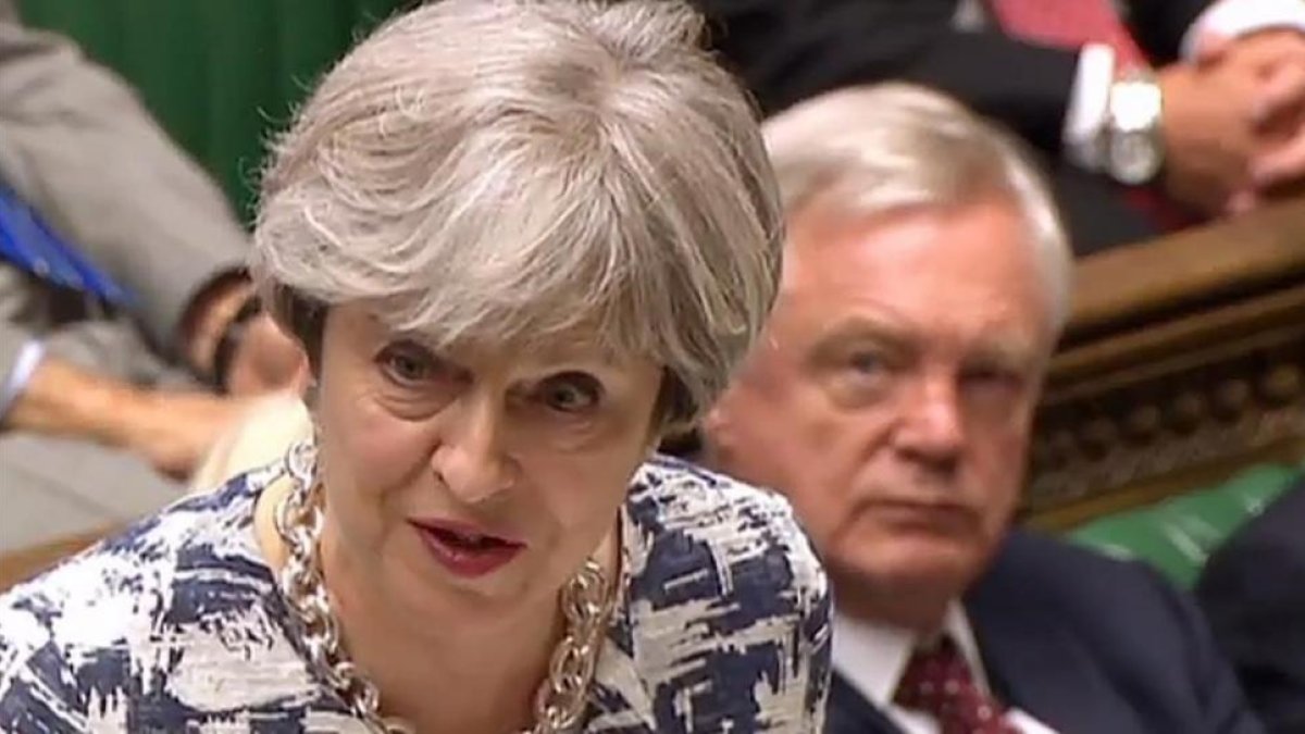 May durante la intervención en que ha explicado su oferta sobre los residentes europeos en el Reino Unido.-