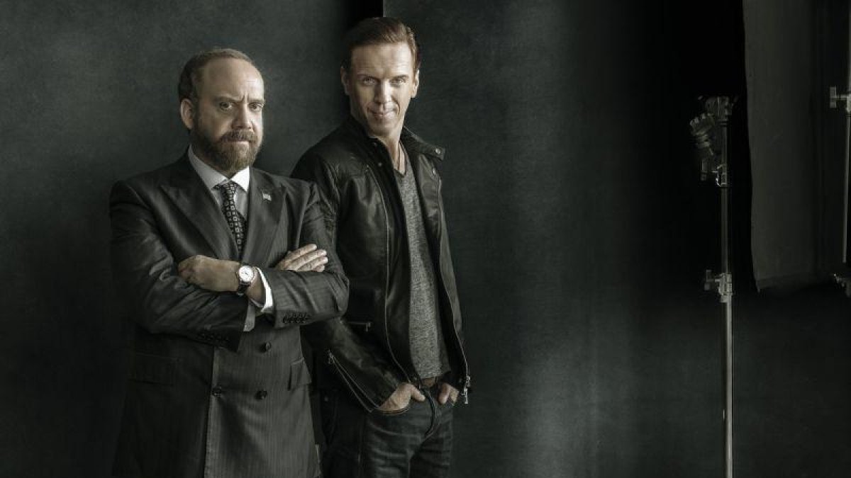 Paul Giamatti y Damien Lewis, en una imagen promocional de la serie de la plataforma de televisión Movistar+ 'Billions'.-James Minchin