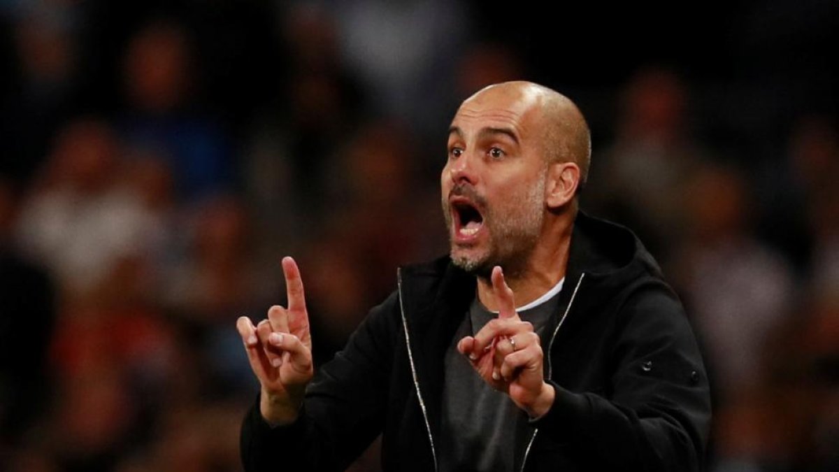 Pep Guardiola, durante el partido contra el Nápoles.-REUTERS