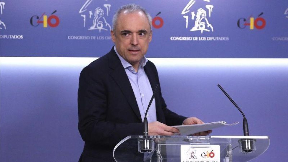 El secretario general del grupo parlamentario socialista, Rafael Simancas, en el Congreso de los Diputados.-DAVID CASTRO