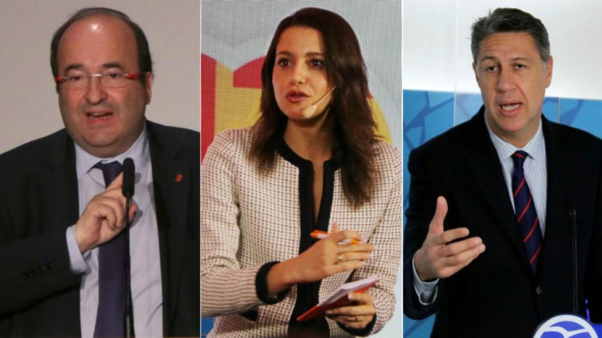Miquel Iceta, Inés Arrimadas y Xavier García Albiol.-EL PERIÓDICO