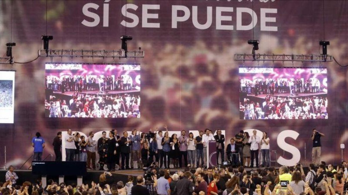 Asamblea ciudadana de Podemos en el Palacio de Deportes de Vistalegre de Madrid.-AGUSTÍN CATALÁN