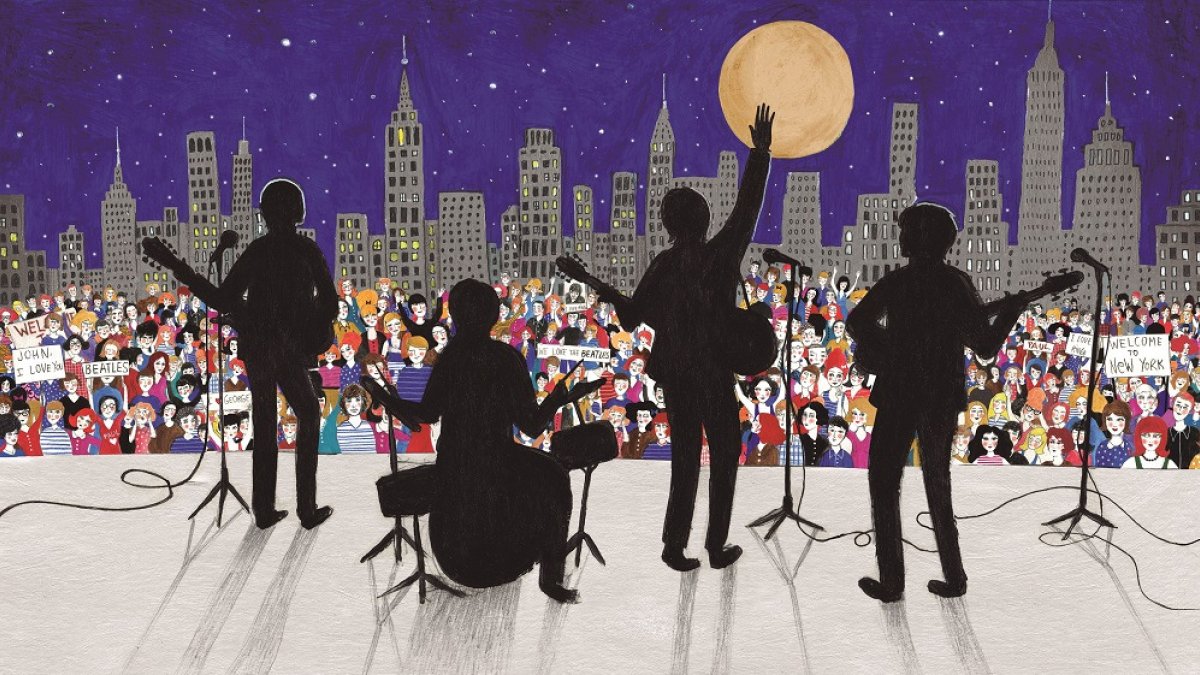 Ilustración de los Beatles, a cargo de Marta Ponce, incluida en el libro de José María Plaza.