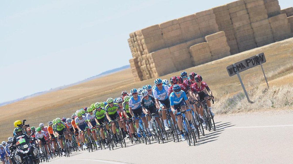 Imagen del pelotón de la Vuelta a Burgos. RICARDO ORDÓÑEZ