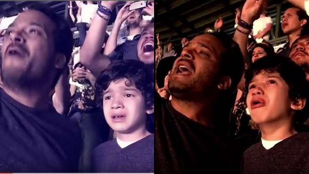 En el vídeo grabado por la madre se puede ver la emoción del niño durante el concierto.-LUIS VAZQUEZ
