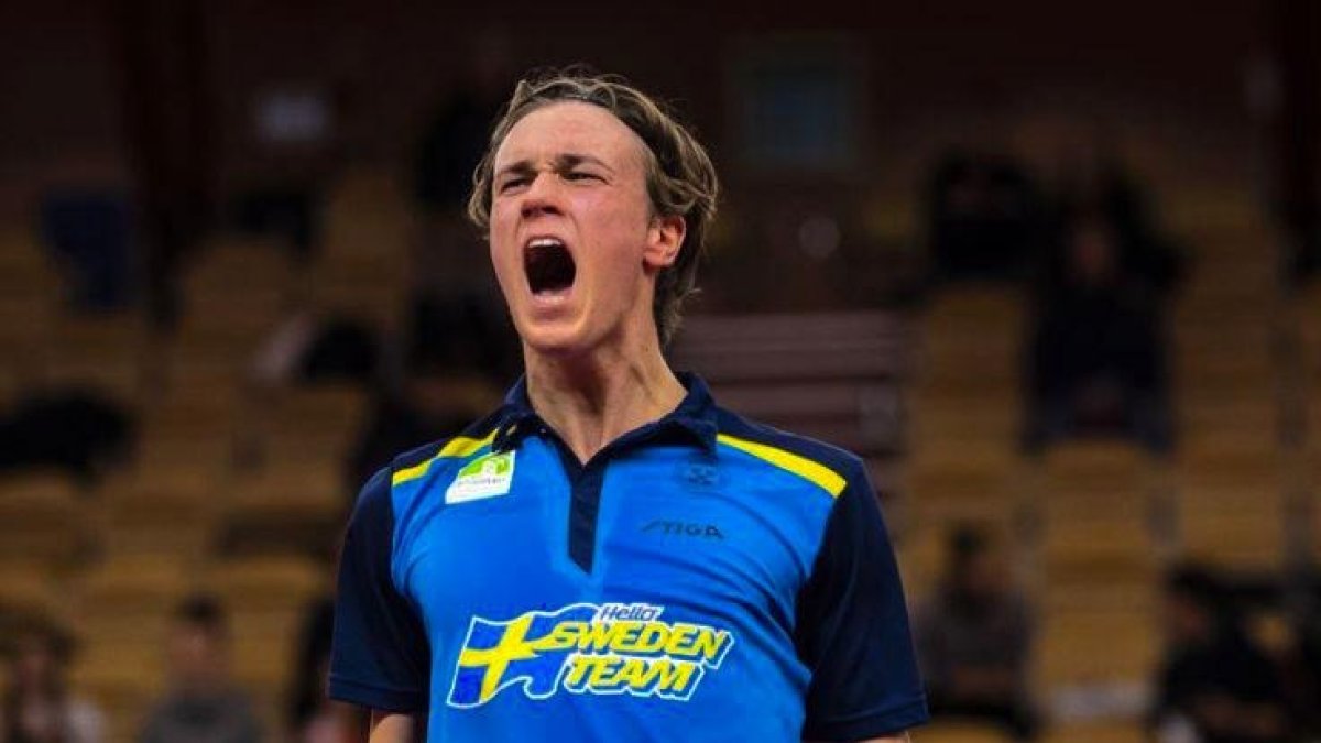 Berglund celebra un punto durante un partido internacional con Suecia. ECB / FOTO CEDIDA POR EL BURGOS TM