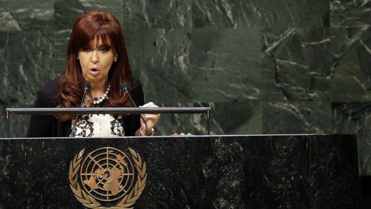 La presidenta argentina, Cristina Fernández de Kirchner, en la Asamblea General de la ONU, el pasado 24 de septiembre.-Foto: REUTERS / MIKE SEGAR