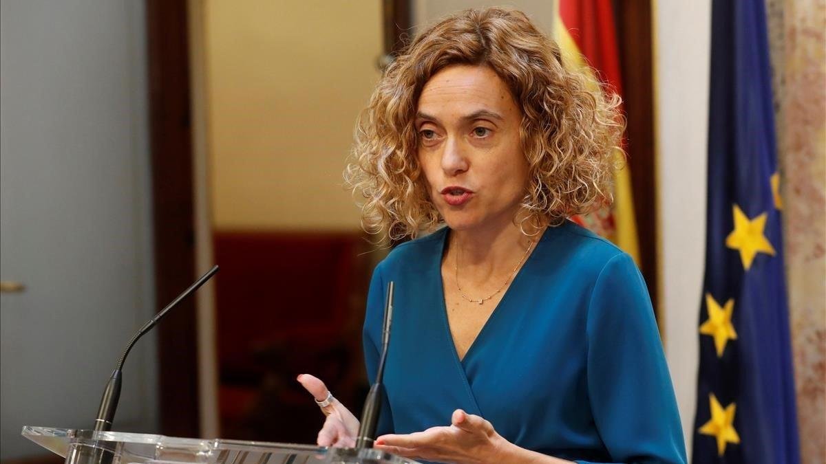 La presidenta del Congreso, Meritxell Batet, tras la audiencia con el Rey.-EFE