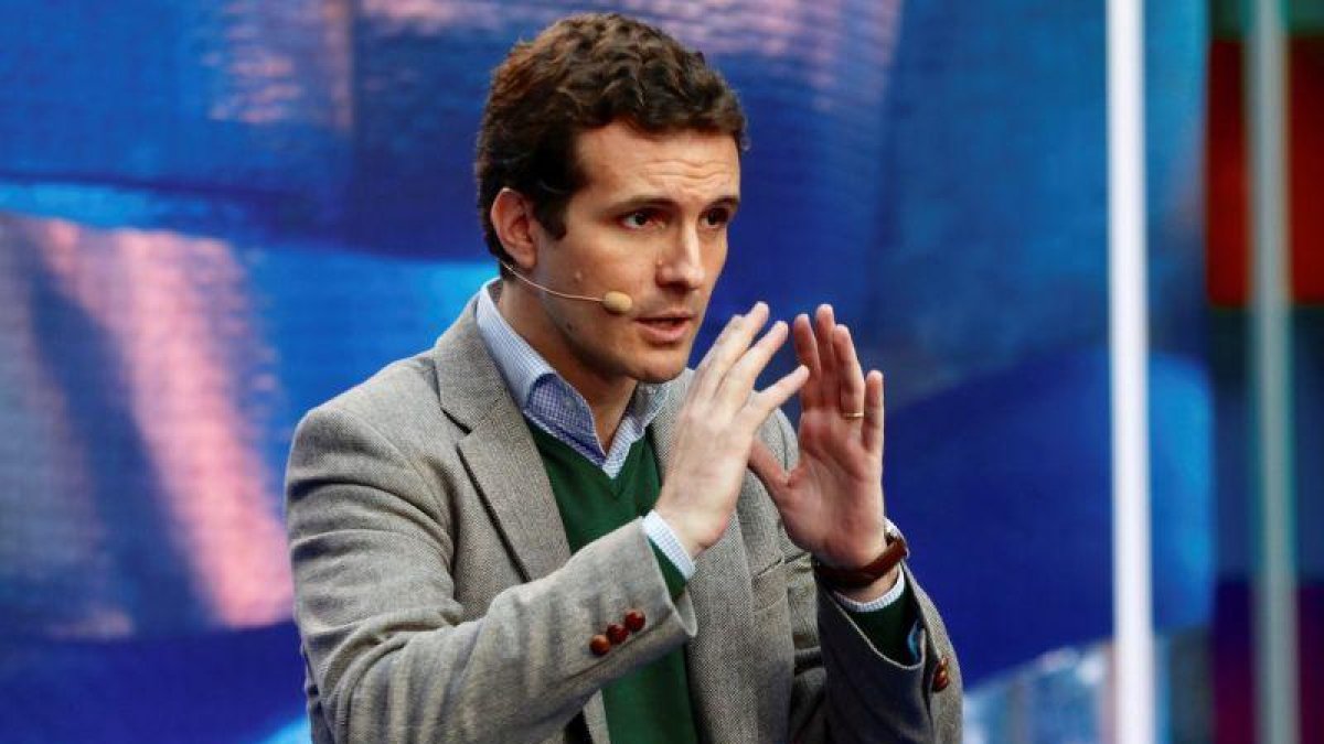 El presidente del PP, Pablo Casado.-EFE / DAVID AGUILAR