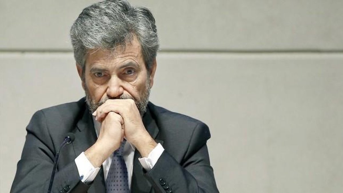 El presidente del CGPJ y del Tribunal Supremo, Carlos Lesmes.-ANDREU DALMAU