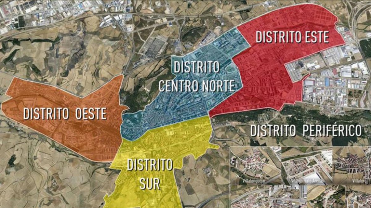 Imagen del mapa de distritos que incluía la propuesta presentada por el grupo socialista.-ECB