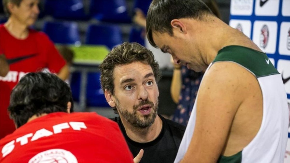 Pau Gasol, en el Palau Blaugrana.-JOAN PUIG