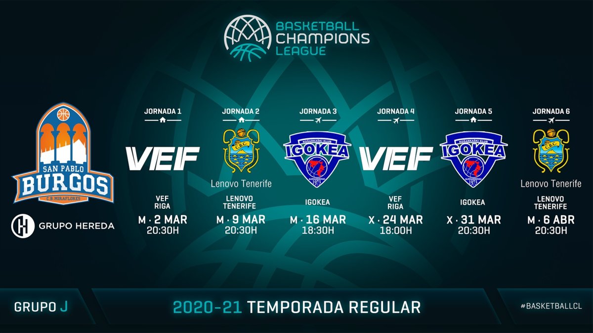 Calendario PlayOffs BCL - Hereda San Pablo Burgos. SPB