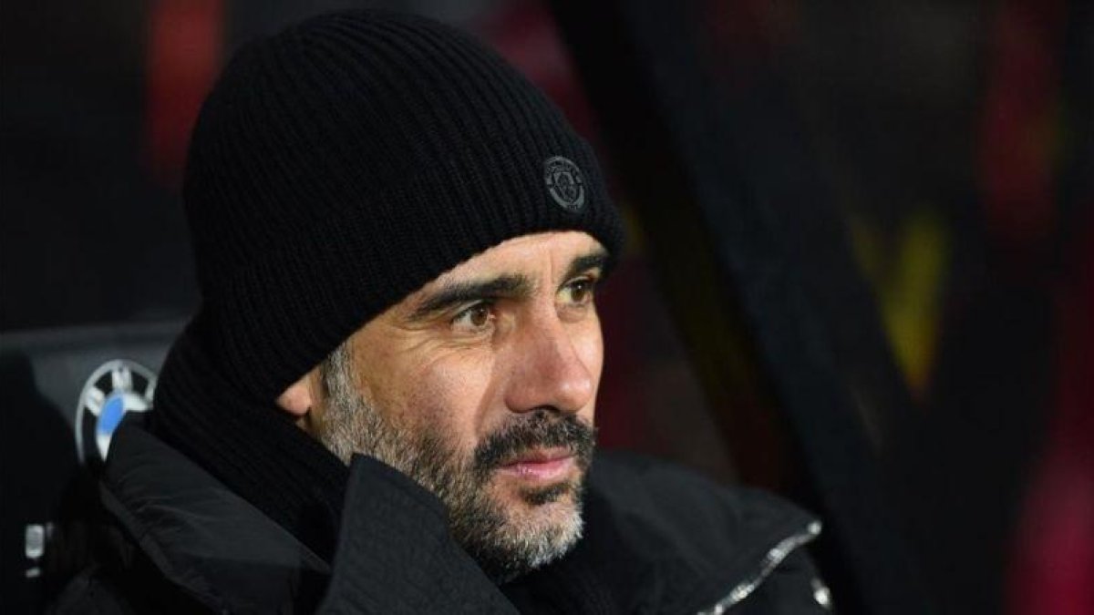 Guardiola, durante el Bournemouth-City de la Premier.-AFP / GLYN KIRK