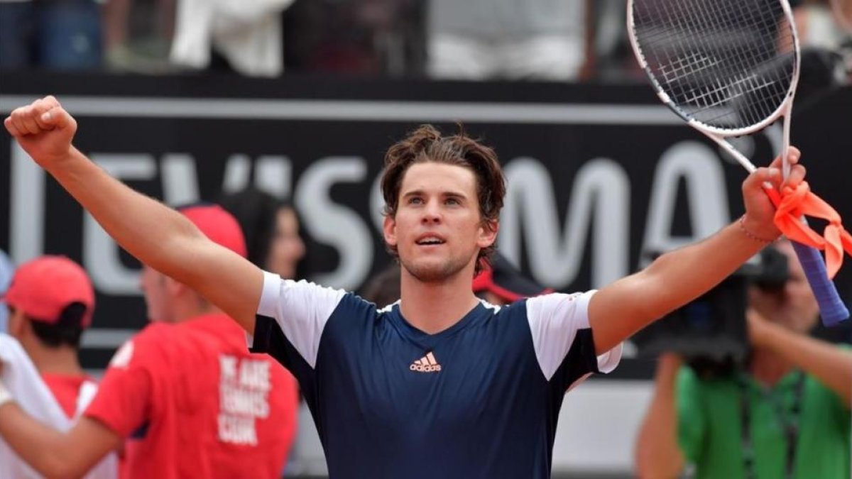 Dominic Thiem celebra su éxito en Roma.-