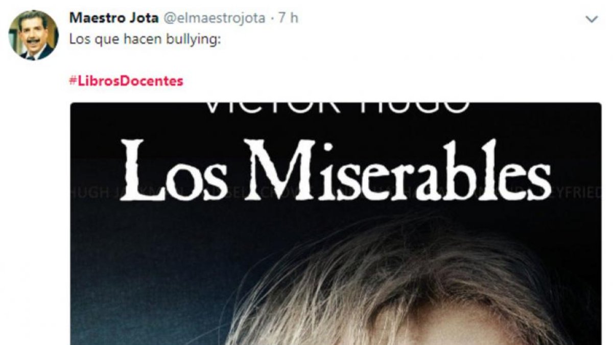 Uno de los tuits publicados con el hashtag #LibrosDocentes-/ TWITTER