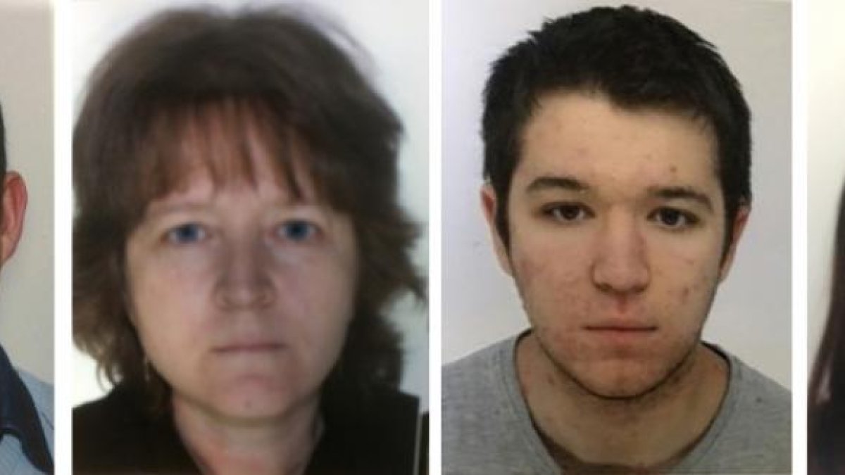 Fotografía de los miembros desaparecidos de la familia Troadec.-
