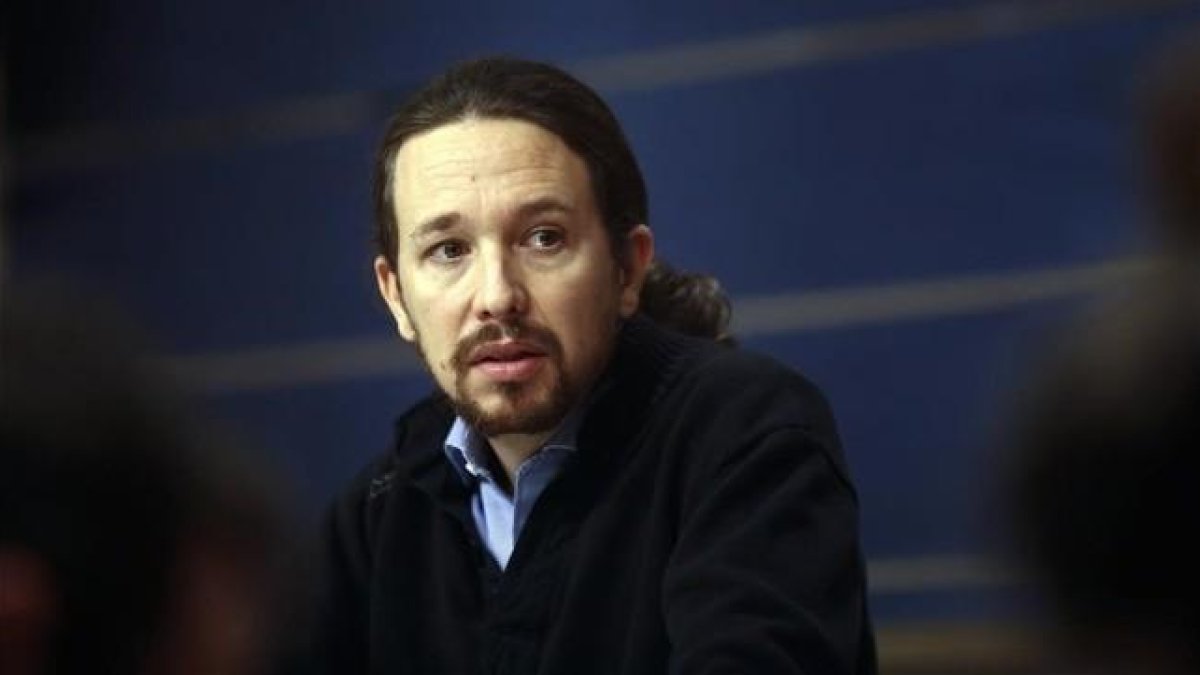 Pablo Iglesias durante una comparecencia de prensa en el Congreso.-REUTERS